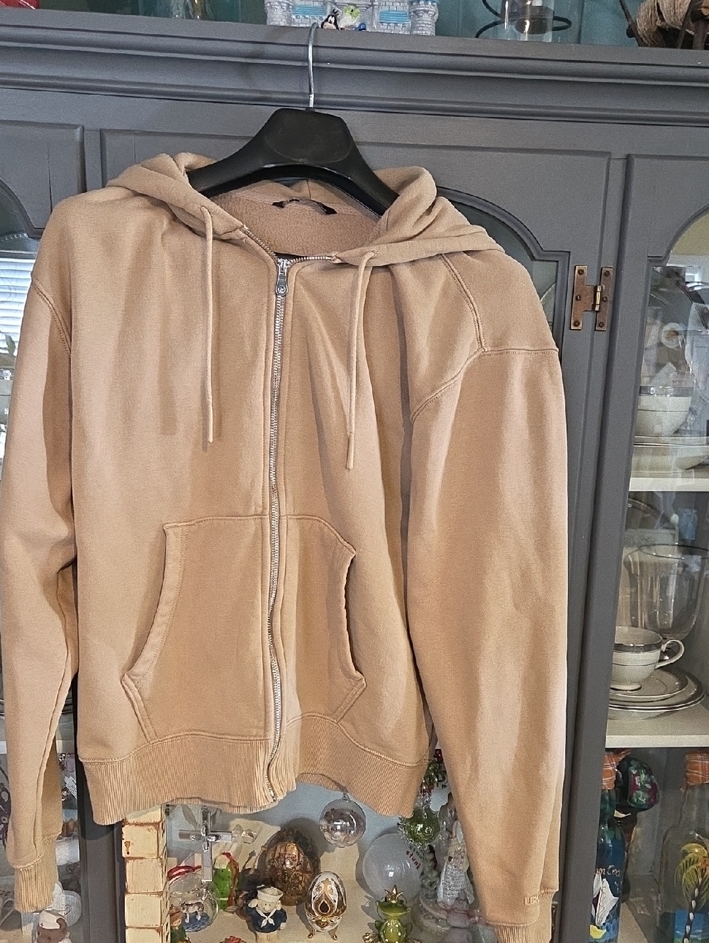 H&M Beige Zip-Up Hoodie